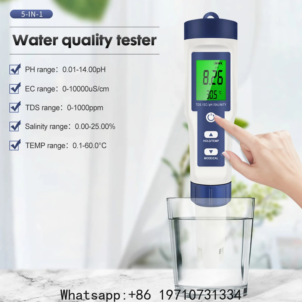 Ph Meter Digital Water Tester - Цифровой измеритель pH 5-в-1: TDS, EC,