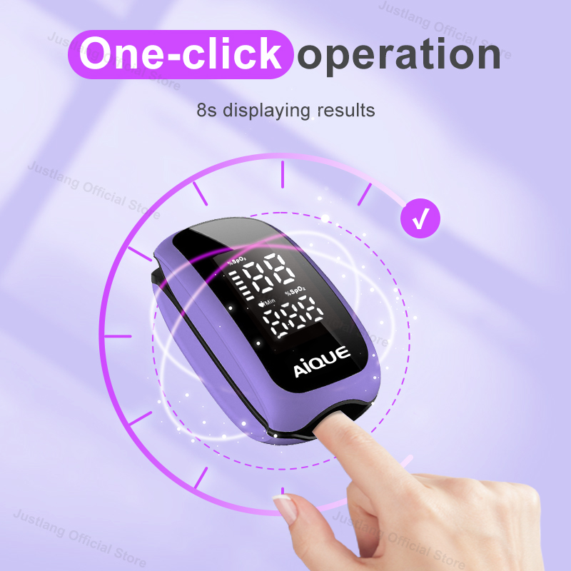 AiQUE Фиолетовый перезаряжаемы – обзор и цена Pulse Oximeter Fingertip Rechargeable
