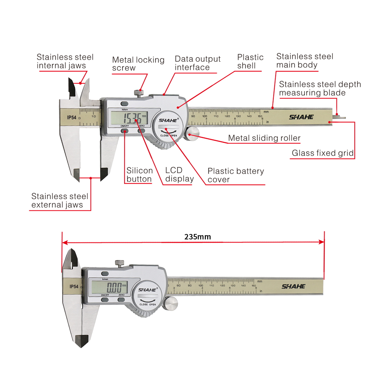 Цифровой штангенциркуль Shahe  – обзор и цена Digital Caliper 150Mm Stainless Steel